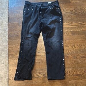 GAP Black Studded Straight Leg Jeans